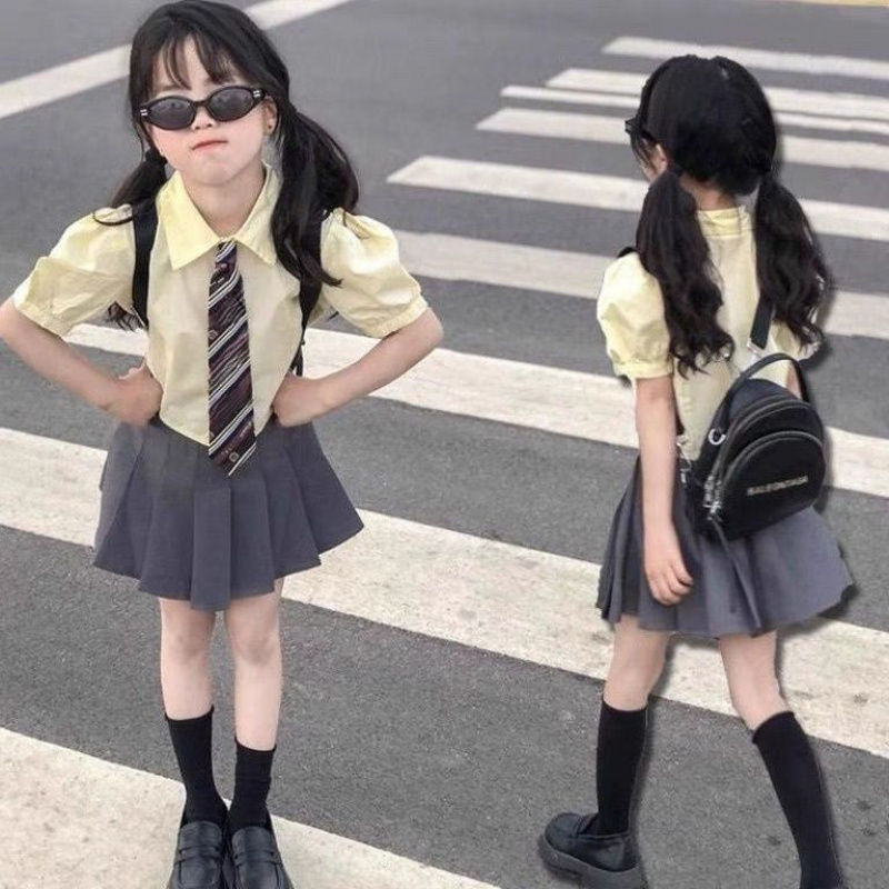 Toruva어린이 스쿨룩 반팔 셔츠 스커트 세트 달콤 발랄한 캠퍼스 스타일14세 이상 30,850원