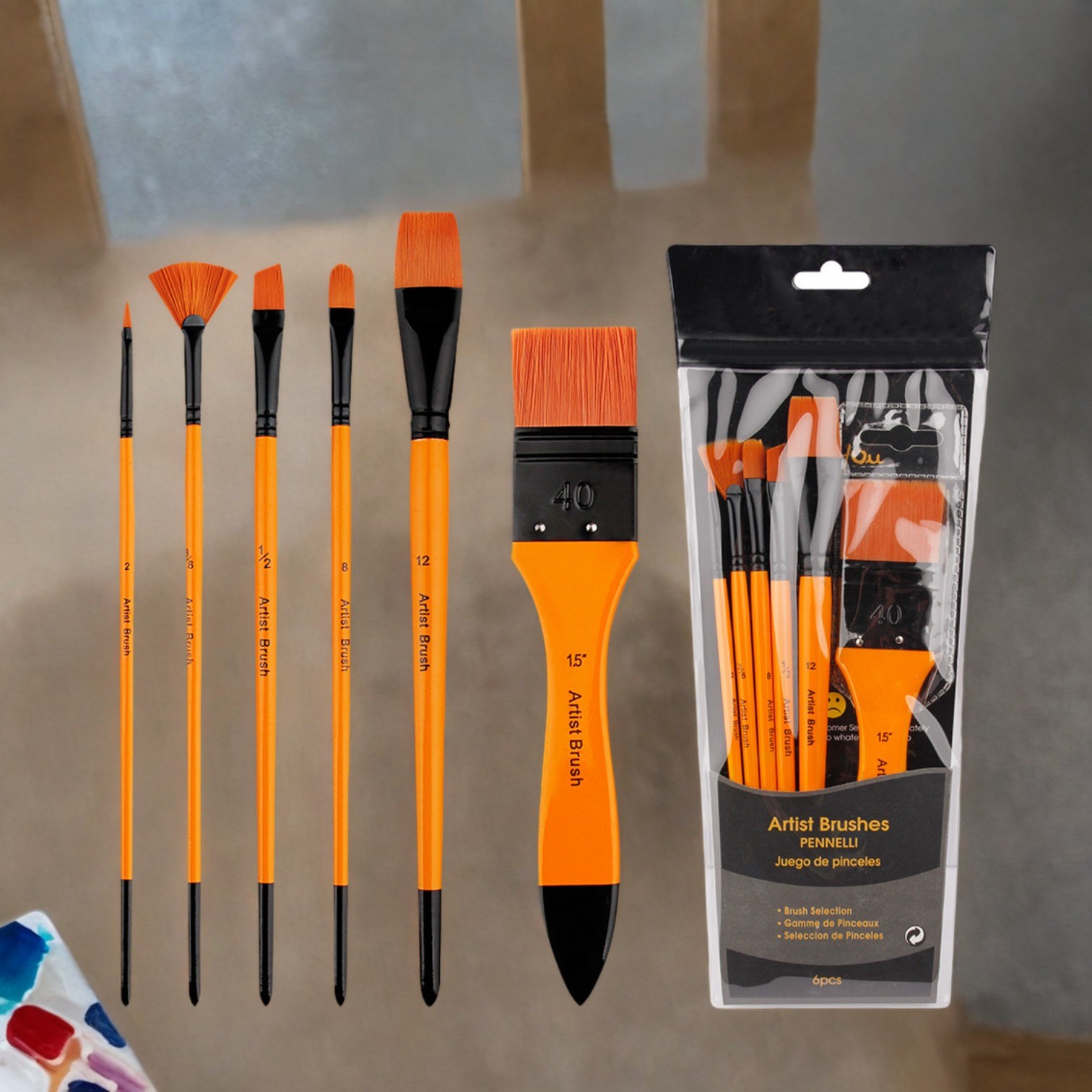 솔버 전문가용 유화 아크릴 붓 6종, 1세트, 현재가 12,000원