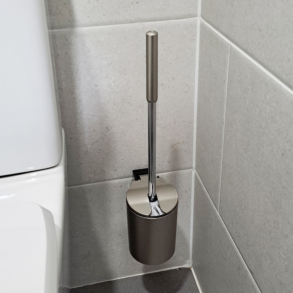 무타공 벽부착 사틴 화장실변기솔 벽고정 스텐골드 변기청소솔 29,900원