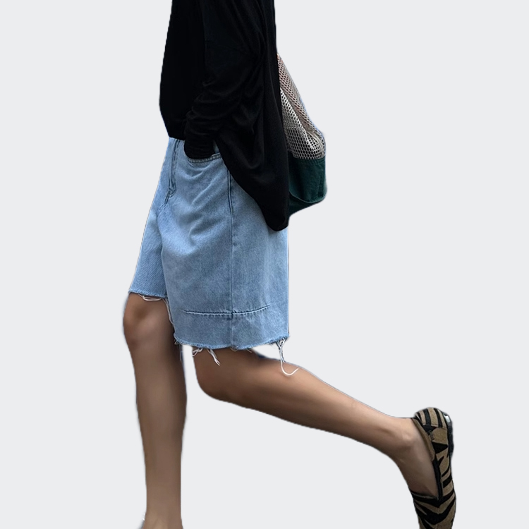 퀸앤조이 라이사 빈티지 워싱 컷팅 5부 반바지, 현재가 46,800원