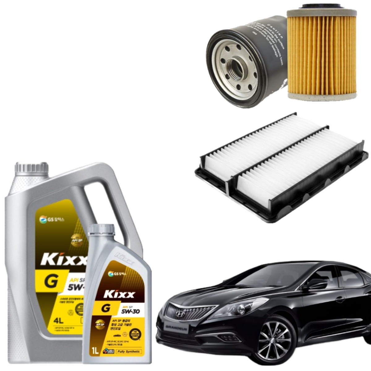 그랜저HG 2.4 가솔린 엔진오일세트 킥스G 에어필터 오일필터 순정 호환형, 5L, 5w30, 1세트 42,840원