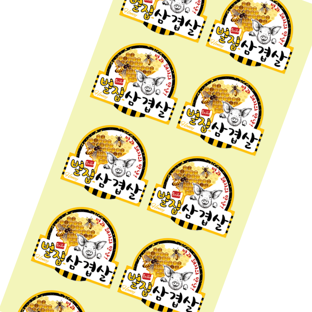 정육스티커 한돈 벌집삼겹살 (1000매) 고기 선물세트 정육점 고깃집 마트 정육용품 23,500원