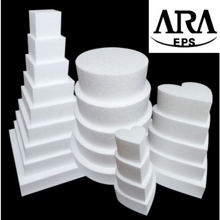 모형케익 스티로폼 원형/하트/사각 모형케이크 높이 7cm 900원