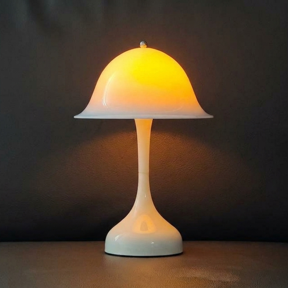 [분위기 탁상등]감성 버섯 스탠드 무선 터치 3단계 색온도 C타입 충전식 침실 인테리어 조명등, 하양색 29,000원