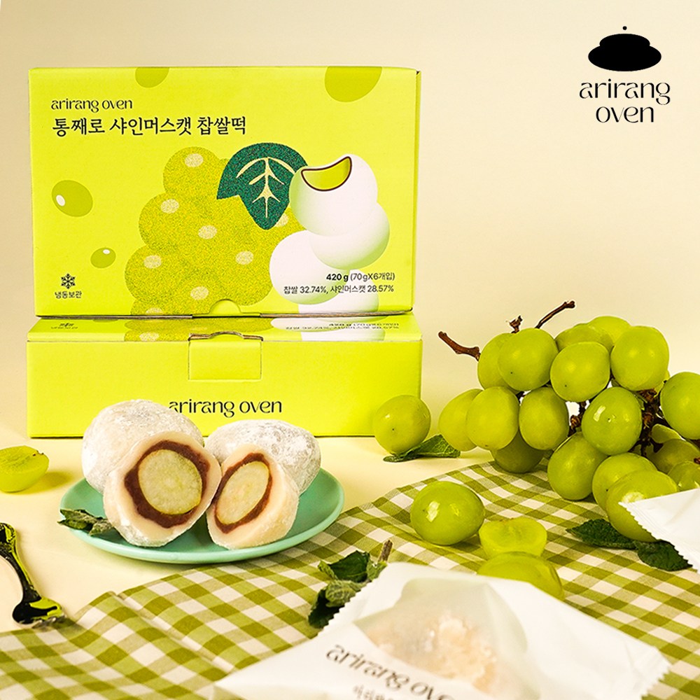 삼초마을 통째로 샤인머스캣 팥앙금 모찌 찹쌀떡 (냉동) 70g x 6개입, 420g, 3개 46,900원