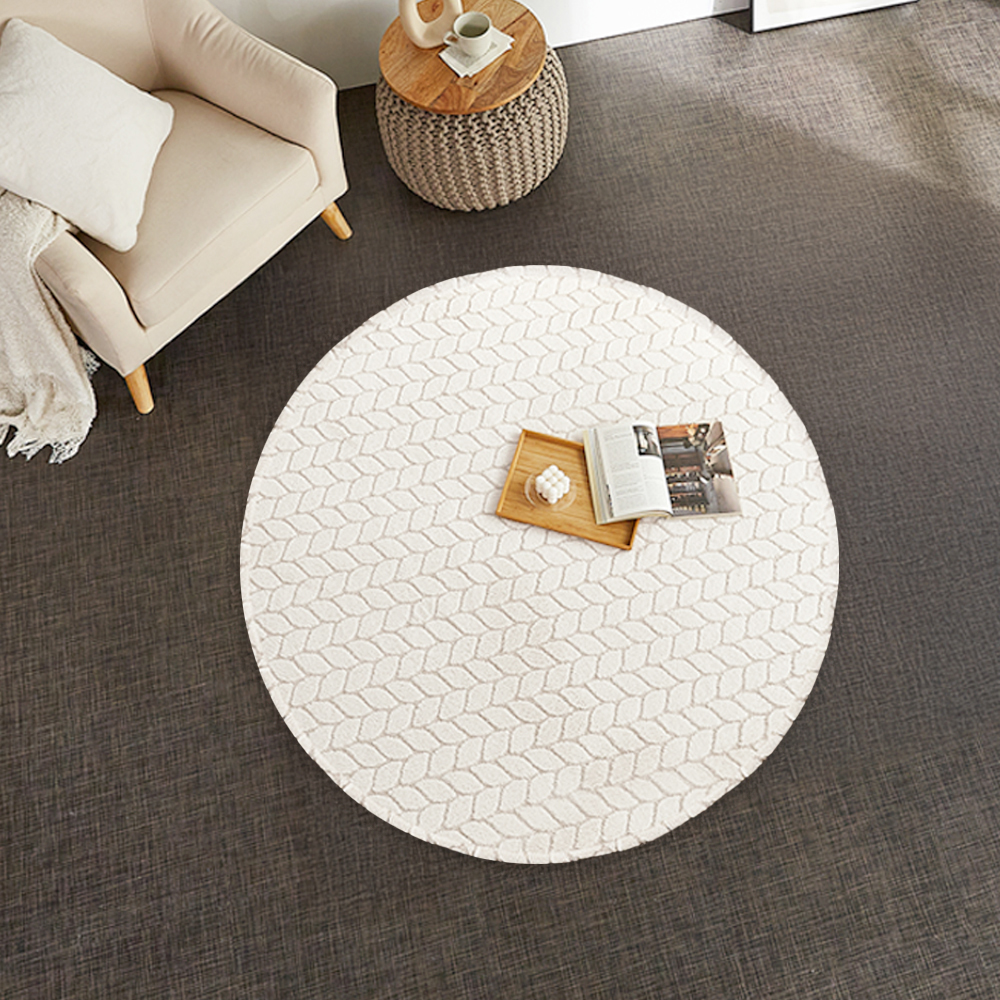 아담데코 나뭇잎 엠보싱 리프 원형 러그 70,900원