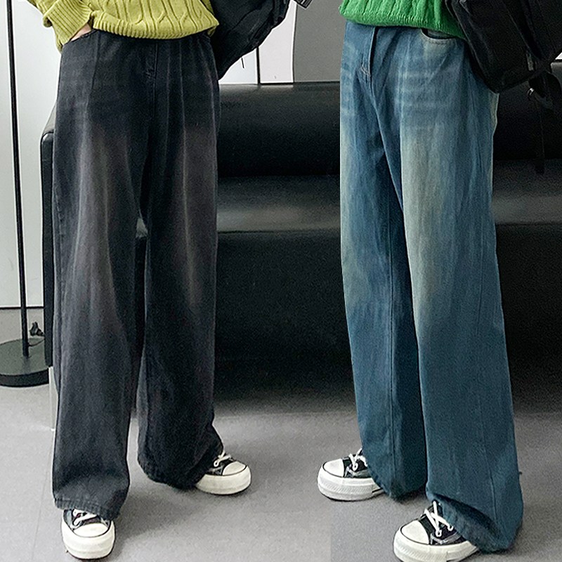 프리미엄 바이오 샌드브러쉬 뒷밴드 와이드 팬츠 데님 청바지 27,900원