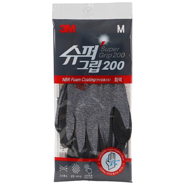 국산 3m 장갑 슈퍼그립 200 NBR, 슈퍼그립200M그레이, 5개 16,000원