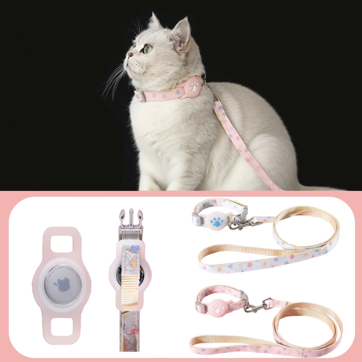 애완동물 에어태그 케이스 목걸이 / 목줄 강아지 고양이 애완동물용 분실 방지, 1개, 핑크색 21,600원