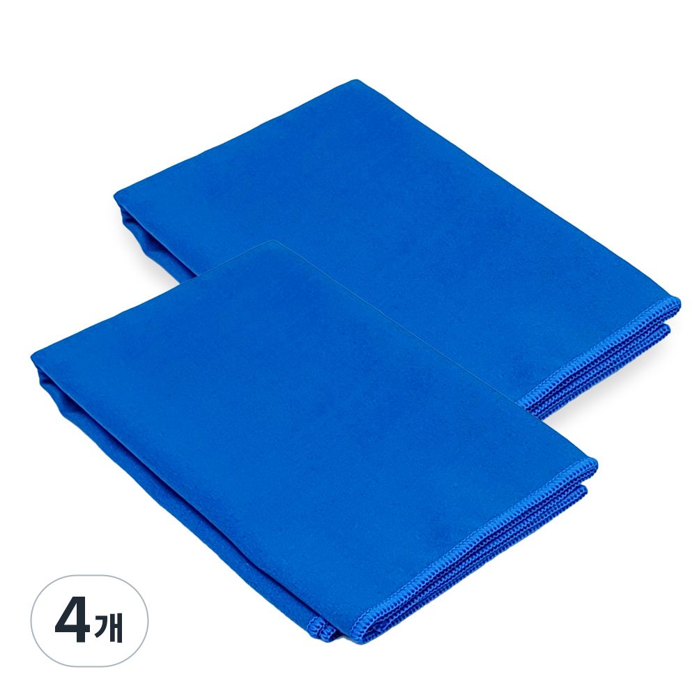 TAPONY 초극세사 건식타월 80x40cm 1+1, 블루+블루, 4개 15,800원