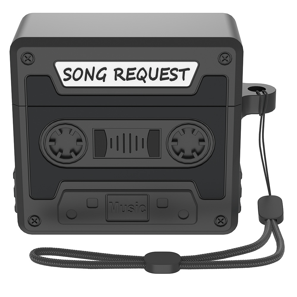 ozskin 에어팟4 레트로 테이프 실리콘 케이스, T블랙, 1개 8,900원