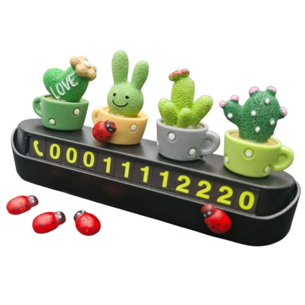 MJ21 귀여운 캐릭터 사생활보호 주차전화번호판 새차선물 선인장 알림판 야광 4,650원