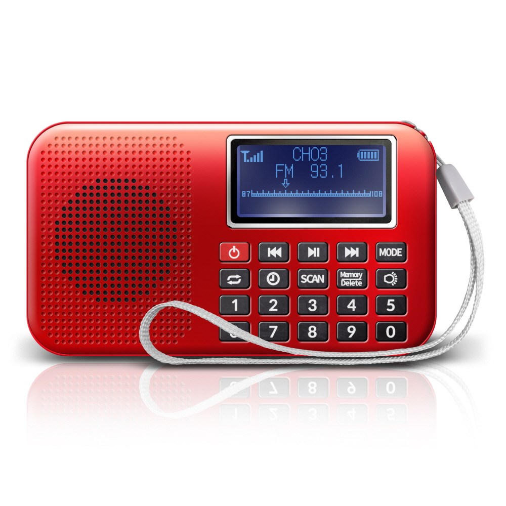 인켈 미니 효도 휴대용 라디오 1000곡포함 가사 지원, 레드 68,900원