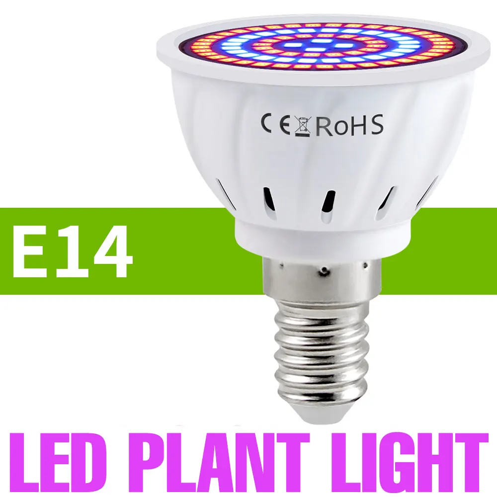 E27/E26 LED 식물 성장등 전구 E14 풀 스펙트럼 실내 화분 재배 케이스 램프 GU10 MR16 B22 AC220V 5W 7,700원