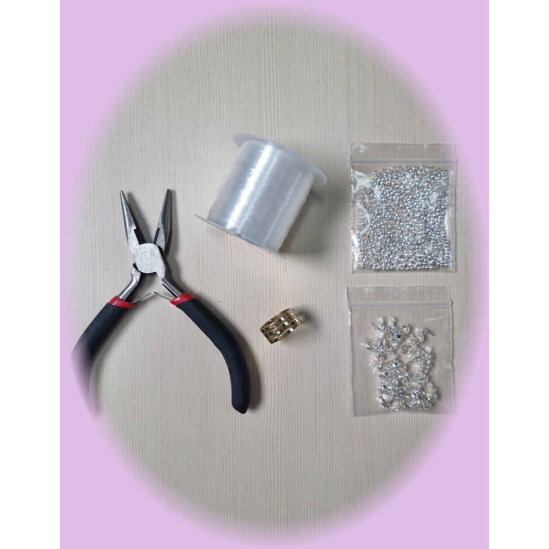 키링 평집게 오링반지 세트 우레탄줄 낚시줄 구자말이 오링 악세사리 비즈 재료 부자재 diy, 1개 6,300원