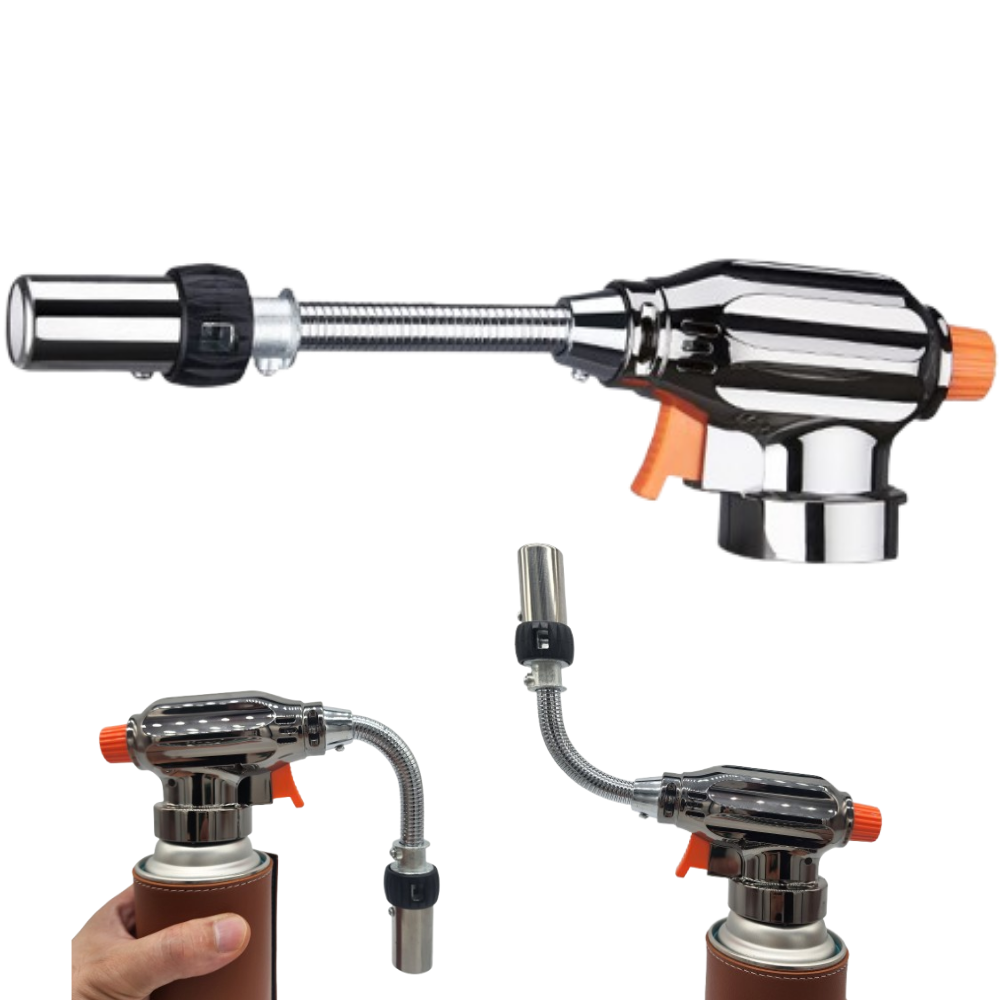 MANTOOL 원터치 자동점화 롱 가스 토치 각도조절 캠핑 요리, 1개, 티타늄블랙 14,800원