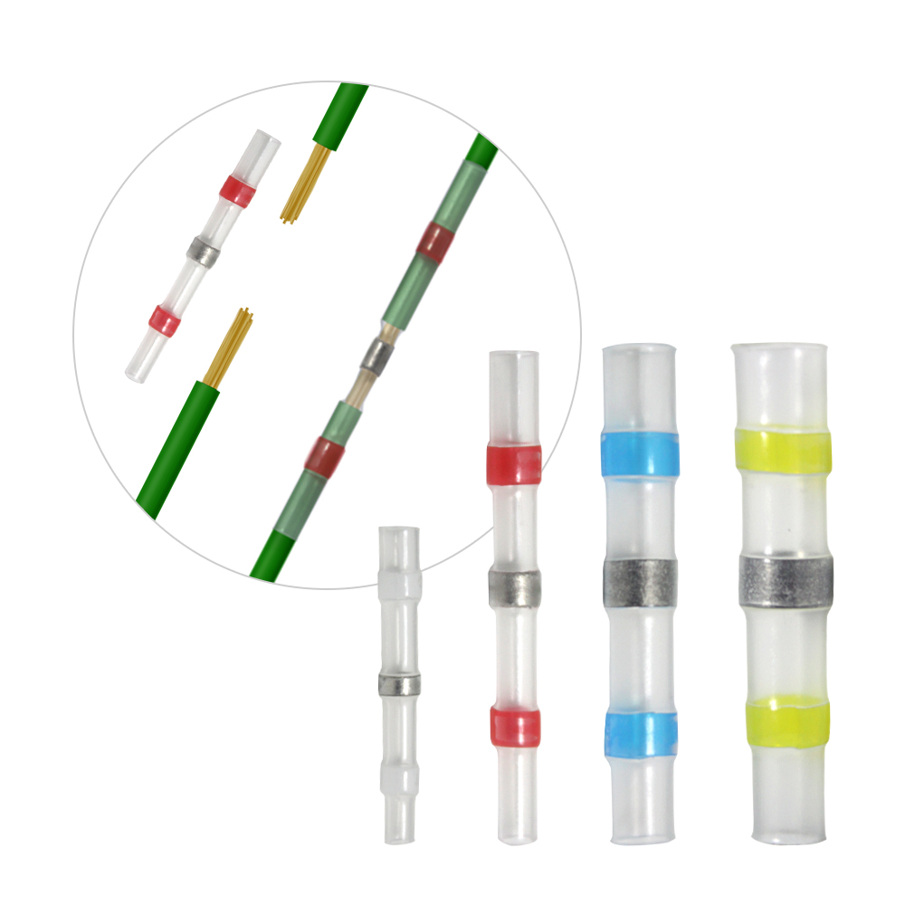 자동 납땜 열수축 슬리브 방수 전선연결 커넥터 수축튜브 크림프 터미널 솔더링 압착단자 전기배선 절연 전선 방수슬리브 버트 와이어 케이블 열풍기 히팅건 숄더링 열수축관 전선수리용 70원