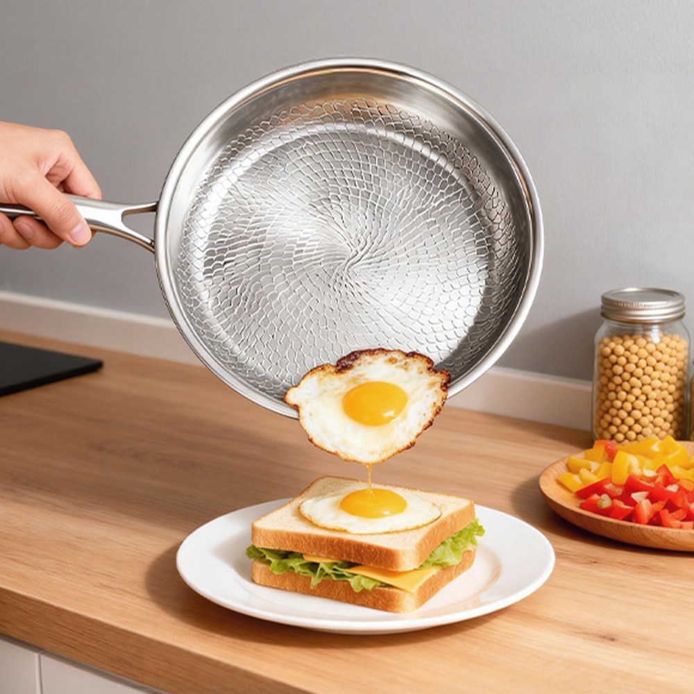 Mostrin 0코팅 인덕션 티타늄 후라이팬 스테인리스 스틸 프라이팬, 1개, 28cm 39,990원