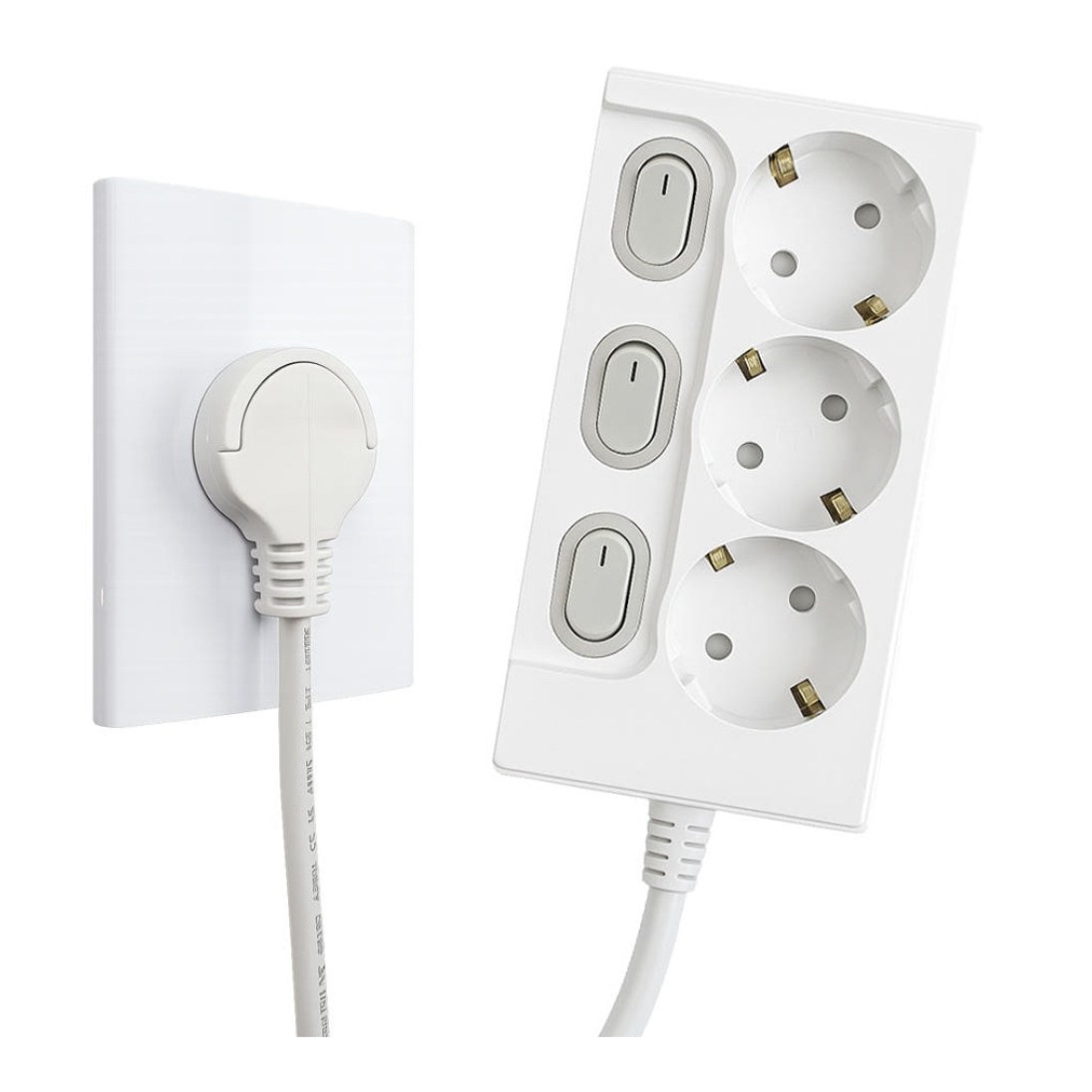 원스탑 제로갭 국산 슬림 납작 멀티탭 3구 16A 고출력 개별스위치 전절형 멀티콘센트 + 안전커버 1p 세트, 1m, 1.5m, 3m 화이트 12,400원