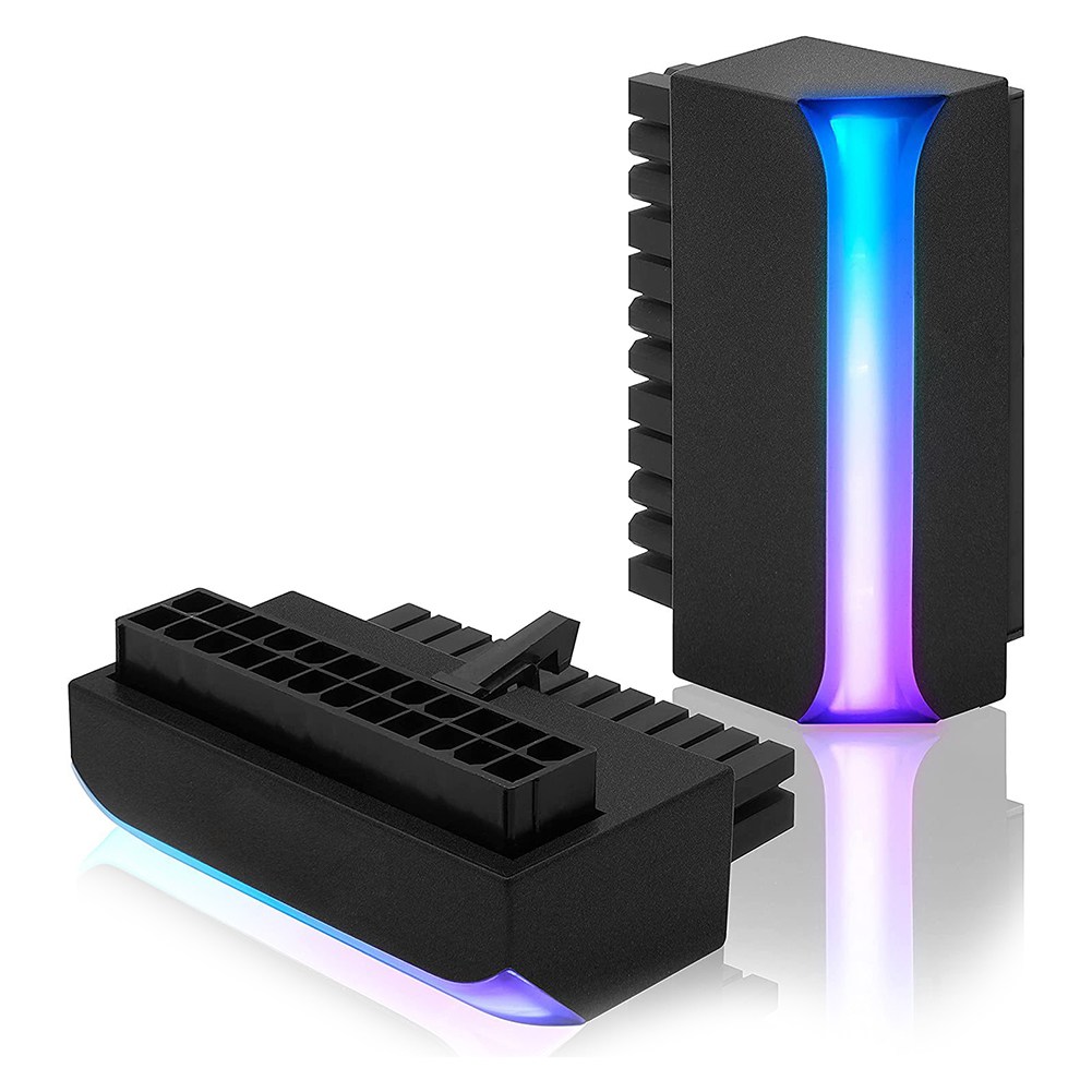 ATX 24핀 - 180도 전원 플러그 어댑터(인피니티 미러 포함) ARGB 라이트 ATX 24핀 180도 어댑터 24핀 각도 30,200원