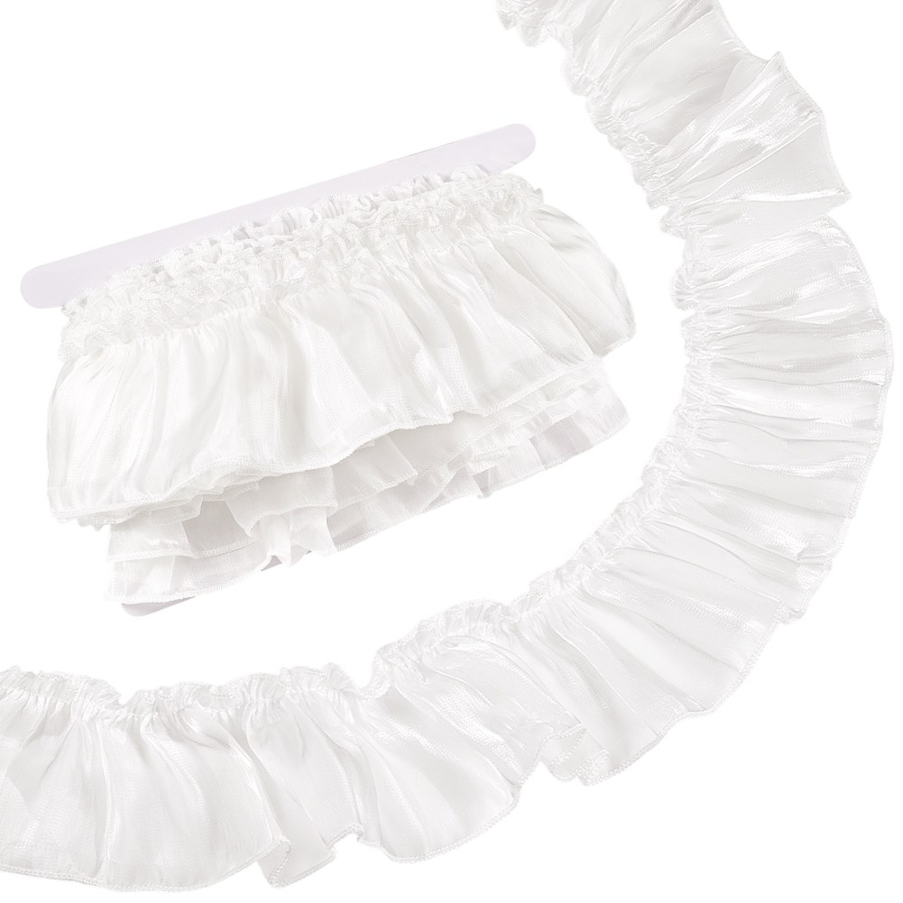 폴리에스터 플리티드 레이스 리본 러플 장식 DIY 의류 웨딩 부케 포장 홈데코 크래프트 액세서리, 1개, 화이트 443 16,930원