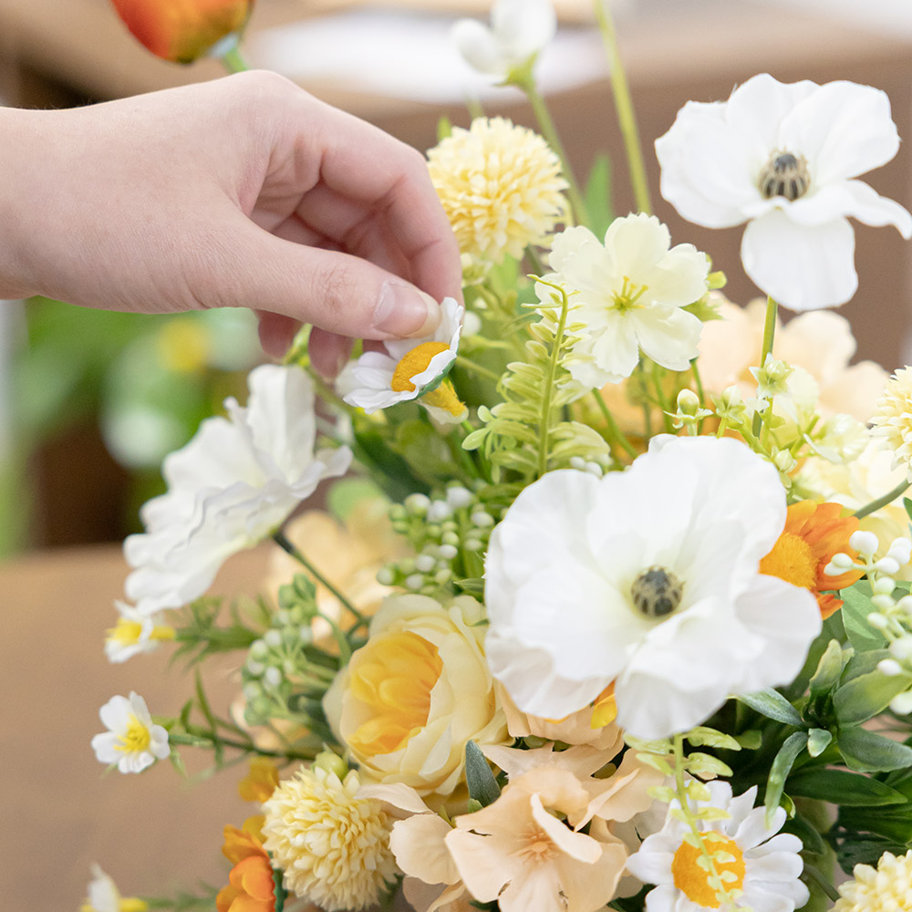 인테리어 조화 7종 센터피스 장식 소품 웨딩 카페 촬영, 05.ST85_튤립 포인트 데이지 센터피스 29cm, 1개 57,350원