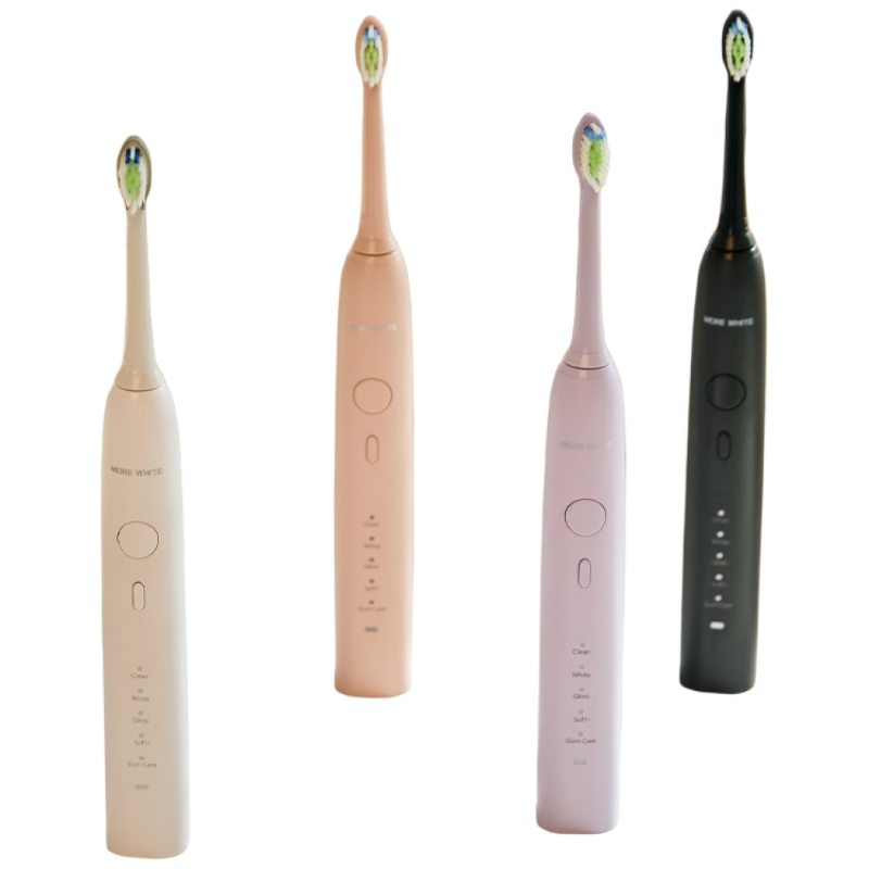 모어화이트 최신형 초미세 무선 음파 진동 초음파 전동칫솔 세트, 2세트, 블랙, 비바소닉 프로 115,800원