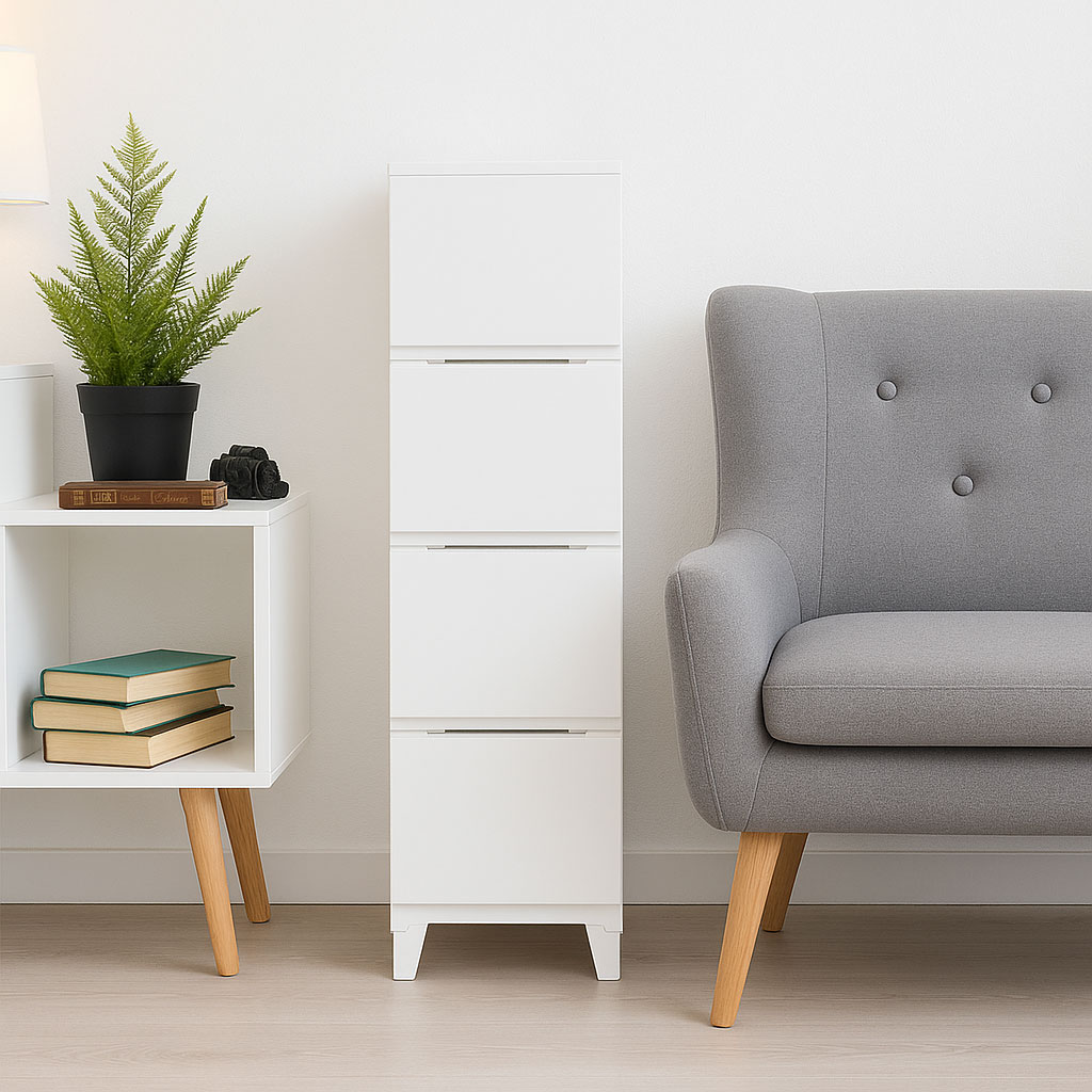 보노하우스 심플리 슬림 서랍장, 화이트, 4개 29,670원