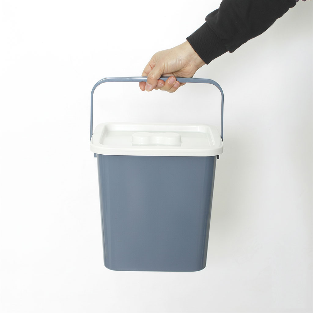 손잡이 음식물쓰레기통 10리터 휴지통 바구니 바스켓, 핸들 바스켓(그레이), 1개 5,500원