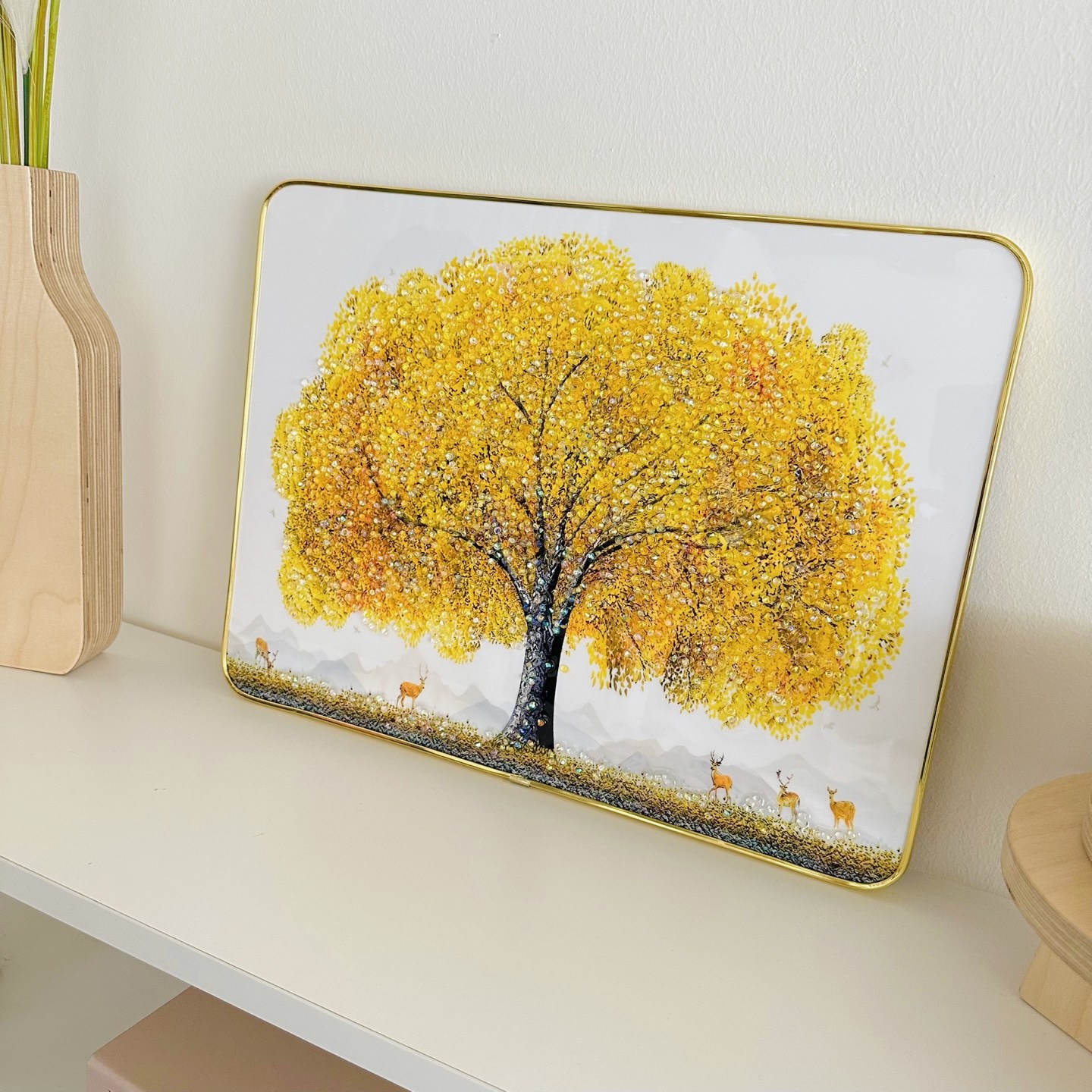 레브갤러리 돈 들어오는 부자되는 황금나무 액자 보석 큐빅 그림 재물운 집들이 개업 선물 추천 22,800원