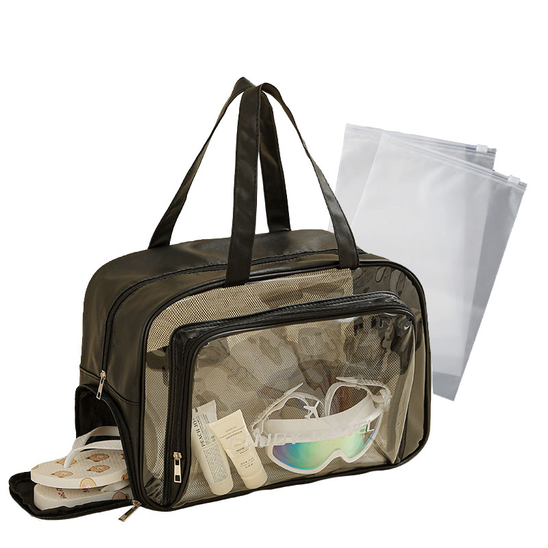 도소 분리수납 수영가방 +지퍼백 신발수납 가능한 물놀이가방 투명 방수 비치백 대용량 샤워백 13,900원