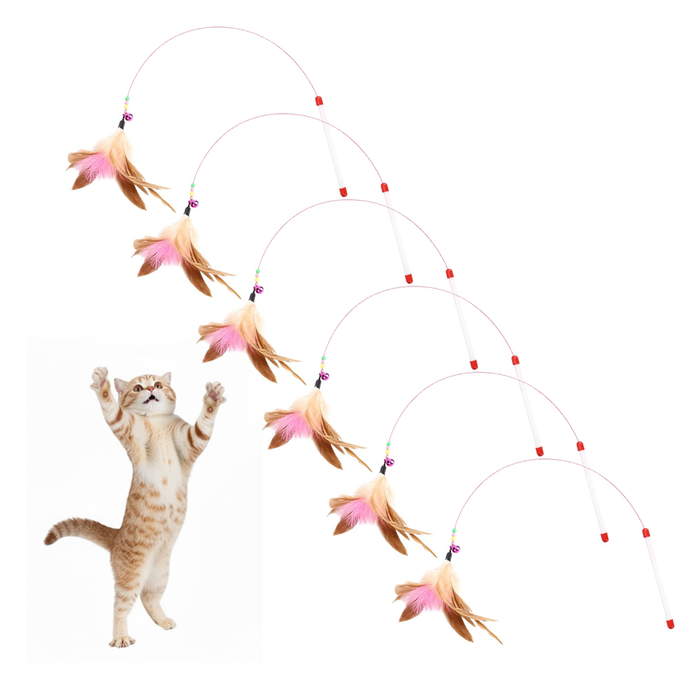 러너즈 고양이 낚시대 깃털 와이어 장난감, 혼합색상, 6개 6,900원