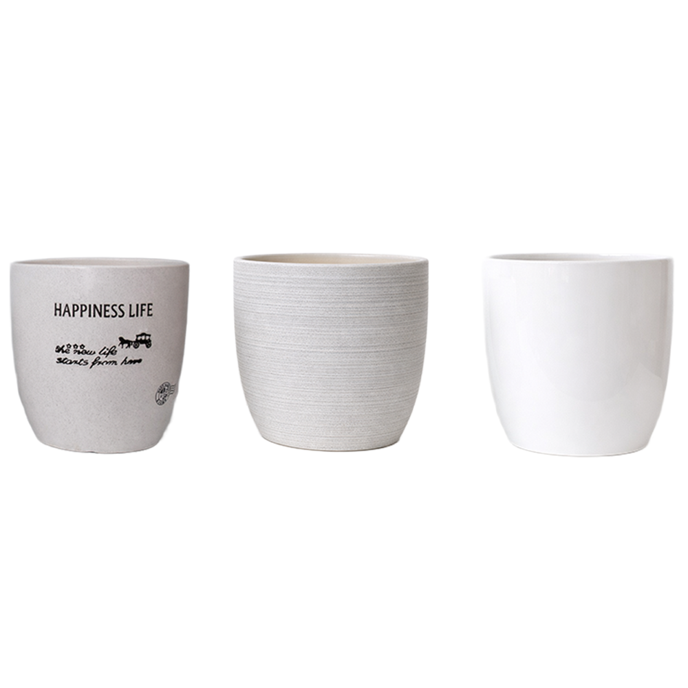 모던레시피 원형 도자기 화분 3종 세트 / 라운드형 거실 인테리어 중형 대형 화분, 1개, 퓨어 화이트 34,900원