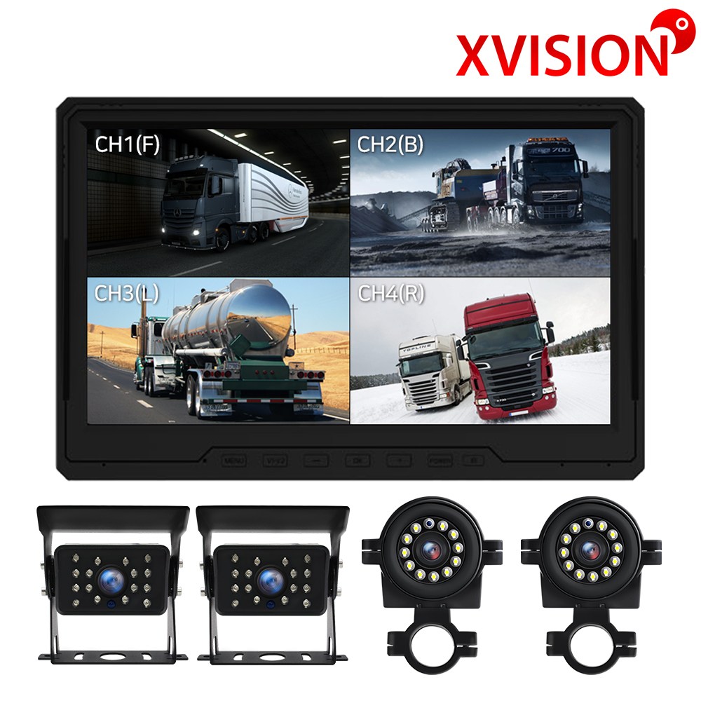 FHD 10인치 4채널 블랙박스 풀세트/4분할/카메라4개/터치스크린/화물차/대형차/전방 측방 후방카메라/K160-4 399,000원