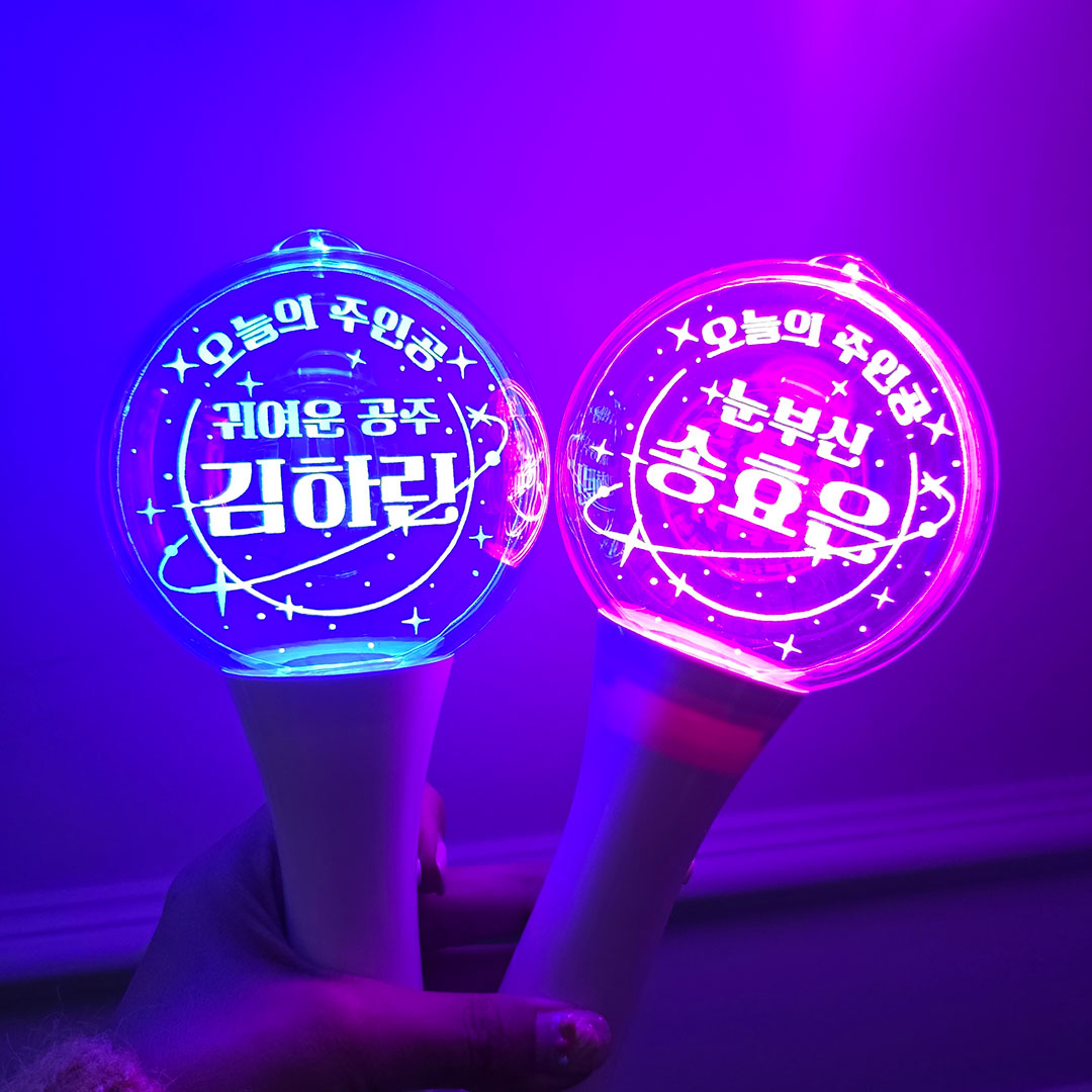 응원봉 LED 아크릴 원형 야광봉 주문제작 학예회 콘서트 DIZ, 1개 18,000원