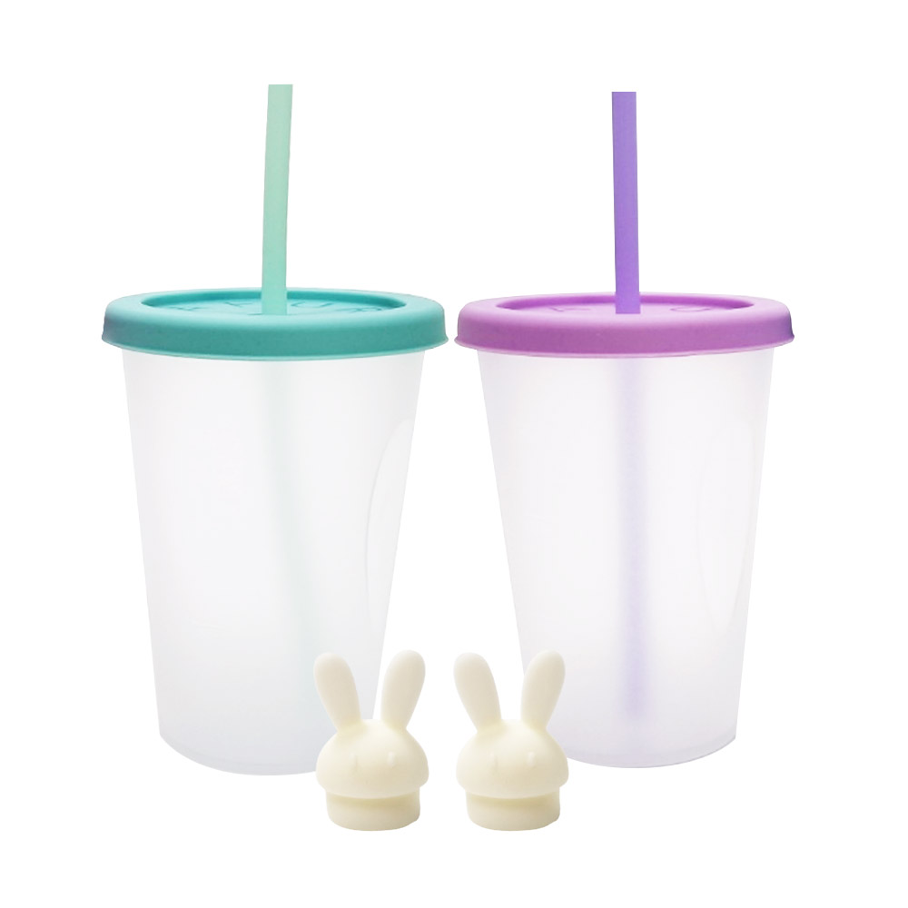 아가프라 심쿵빨대컵2P세트+토끼마개, B타입(민트+퍼플)+토끼마개2p, 1세트 16,900원
