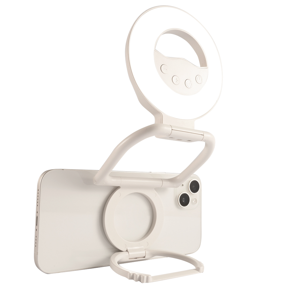 RYNOVEX 맥세이프 무선 링라이트 2in1다용도 휴대폰 셀카조명 마그네틱 LED 조명등/360도 회전/스탠드/갤럭시Z폴드 호환, 1개, 화이트 32,800원