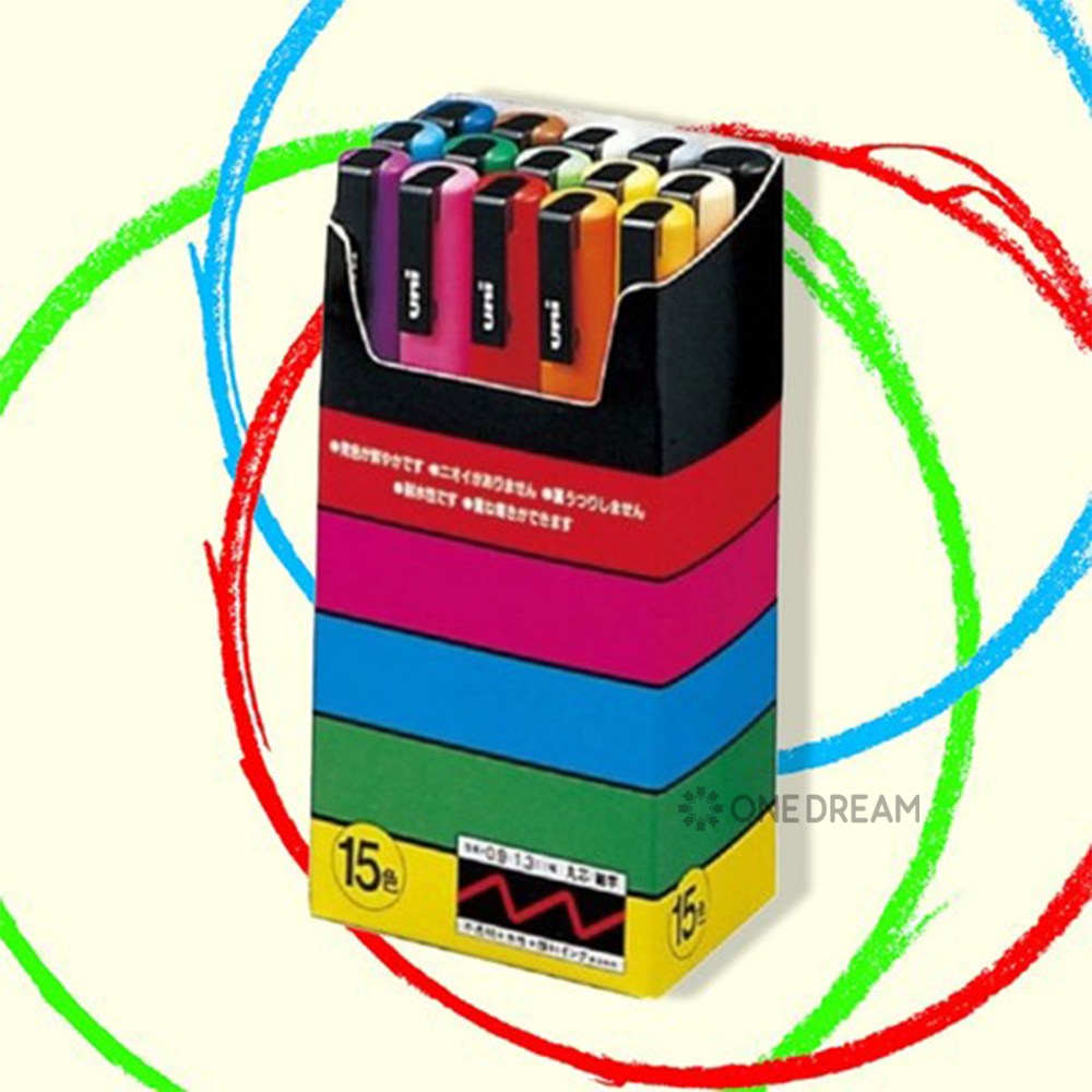 [ONEDREAM]미쯔비시 포스카 마카세트 3M 15색 PC3M15C 마카펜 POP, 1개, 15색 35,500원