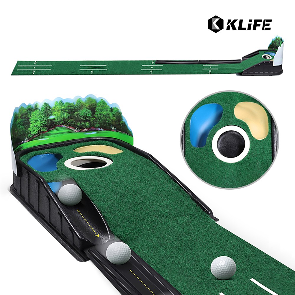 KLIFE 골프 퍼팅연습기 무소음 자동리턴 실내 연습 매트 스윙 퍼팅매트 볼가림막 38,800원