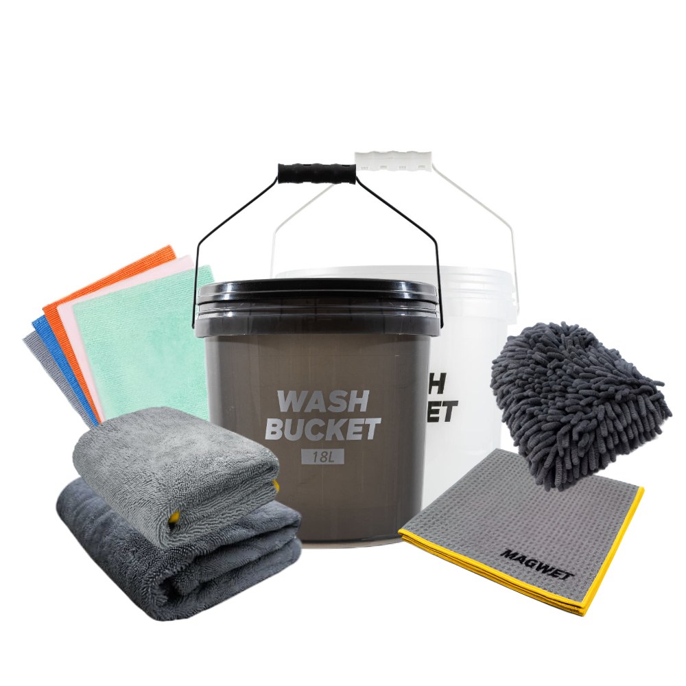 마그웻 세차버킷 & 타월 6종 색상 랜덤 세트(반투명 18L 버킷+드라잉타월 대형+드라잉타월 중형+멀티타월 5매입+워시미트+유리타월) 44,500원