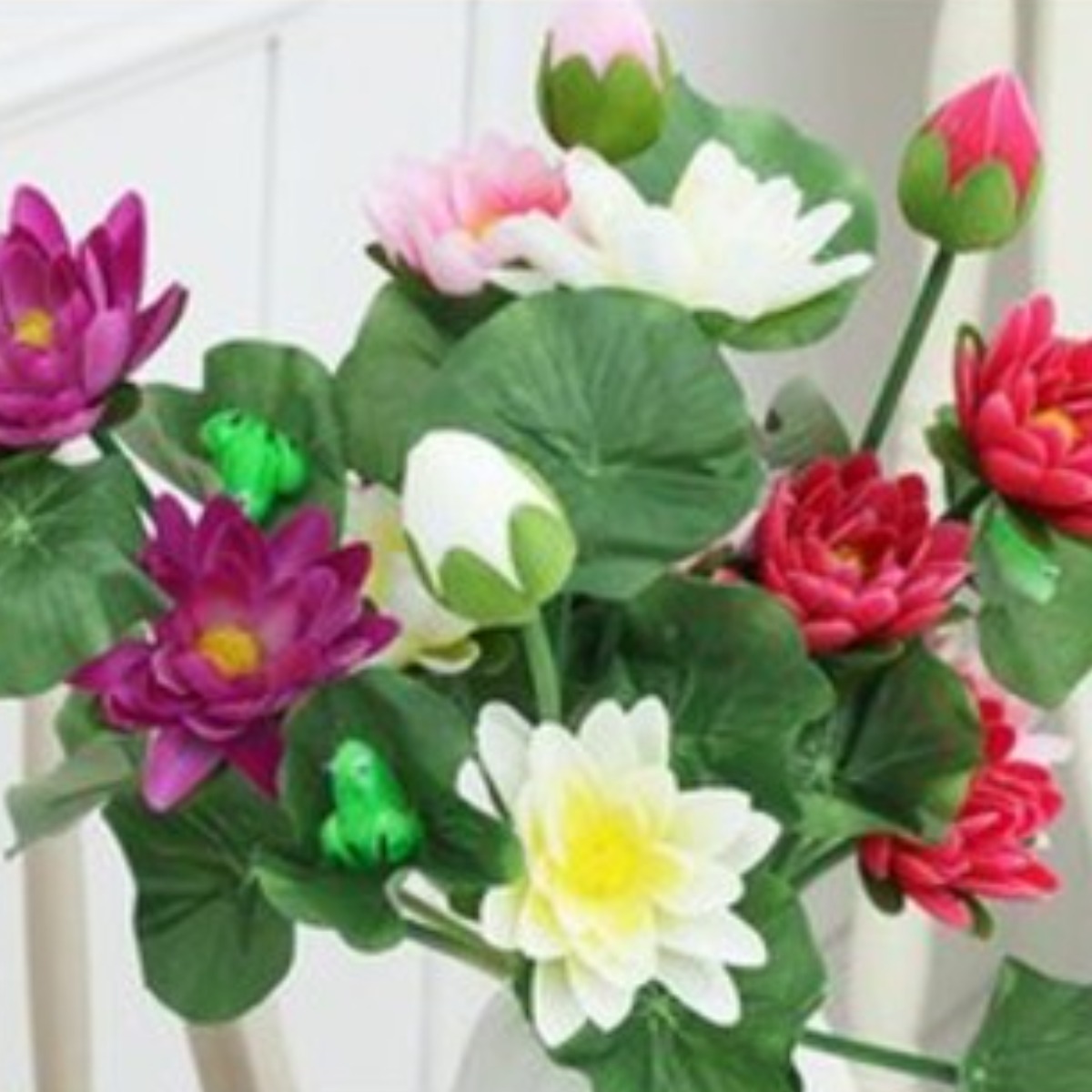 호가 연꽃 다발 퍼플 /꽃꽂이/조화/연잎/개구리/조화꽃/인테리어/ 5,900원