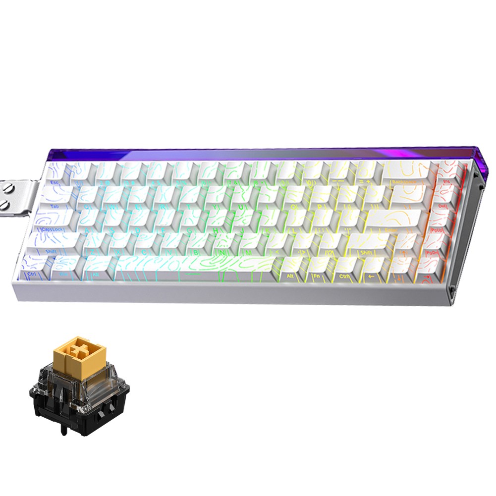 AULA HERO 68 HE 마그네틱 자석축 기계식 키보드 유선 8K 게이밍 키보드, RGB lighting box wired, White Contour Line 81,090원