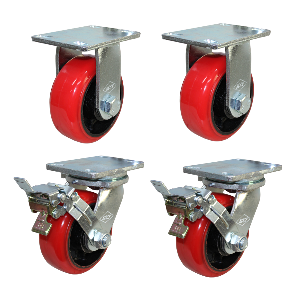 단조바퀴 고중량 6인치 우레탄바퀴 고하중바퀴 중공업대차바퀴 산업용캐스터 구르마바퀴 4개 1세트 밑판무볼트 열간단조바퀴 두툼한우레탄두께완충에좋음, 1세트 176,700원