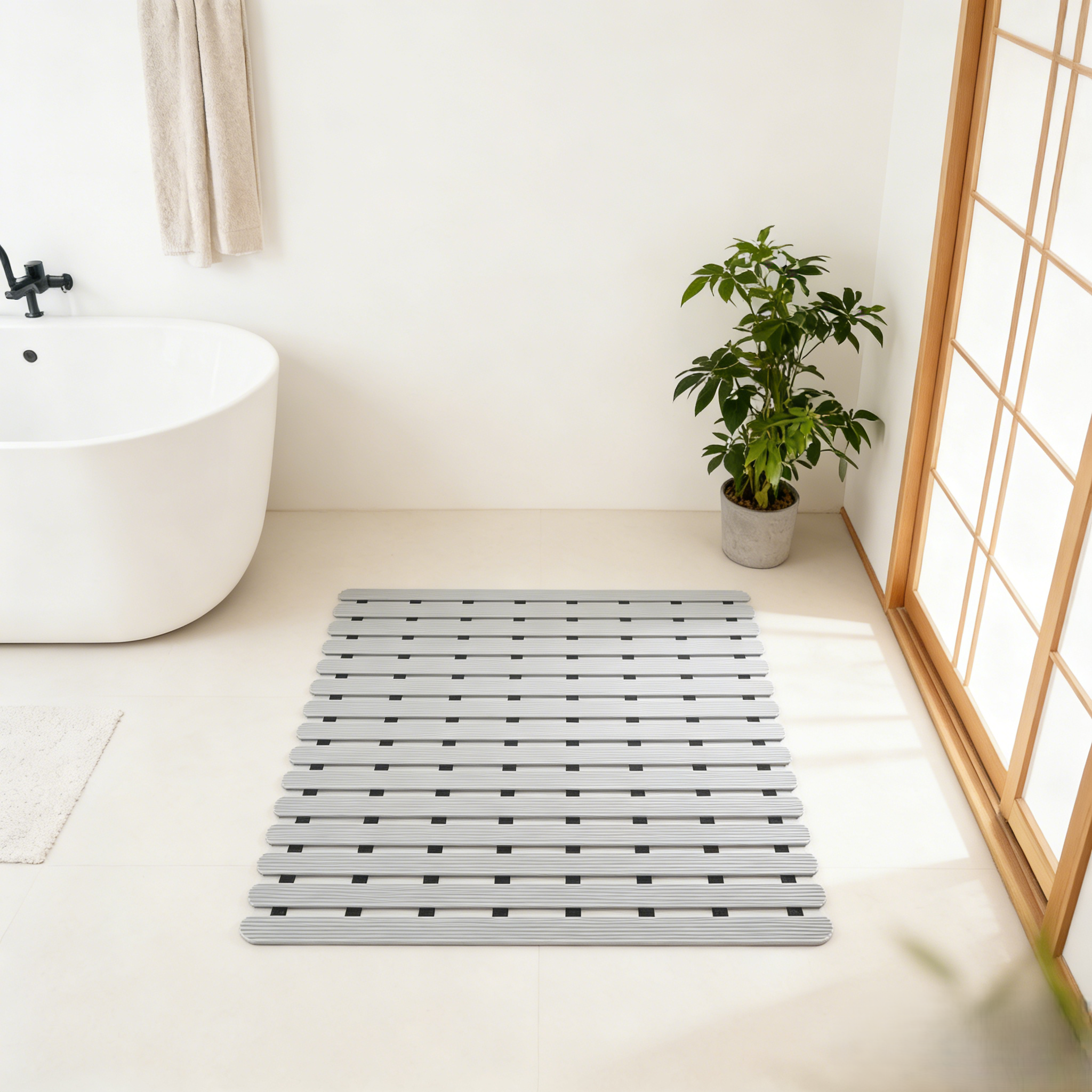 LUNOO 미끄럼방지매트 욕실매트 베란다매트 물빠짐 발판 항균 매트, 1개, 그레이 43,500원