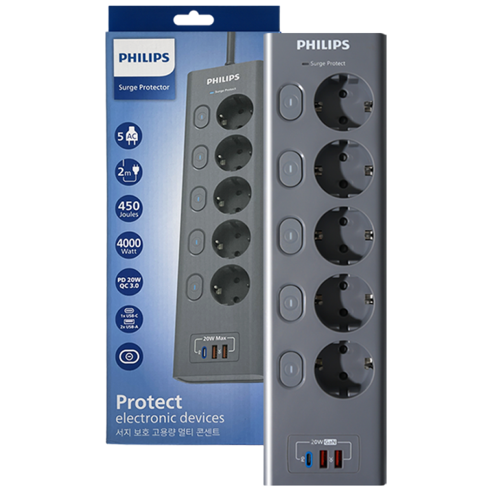 필립스 멀티탭 맥스USB 서지보호 고용량 개별스위치 고속충전 38,760원