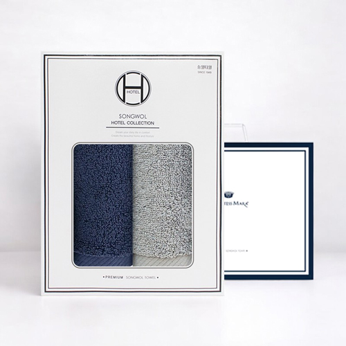 [송월타올] 호텔수건 에르모 170g 코마40수 2매선물세트(쇼핑백) 기념수건 답례품 10,900원
