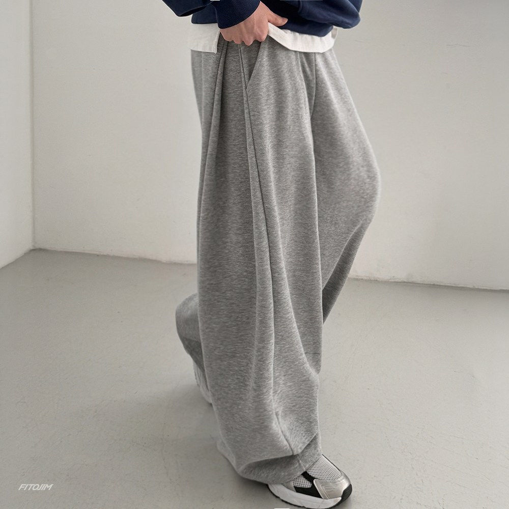 FITOJIM 남자 사이드 핀턱 옆트임 와이드 팬츠 밴딩 츄리닝 트레이닝 바지 15,900원
