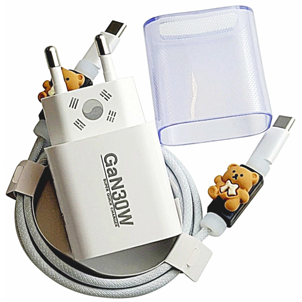 초고속 멀티 충전기 국산 아이홈 Gan65W 30W 20W C타입 2포트 PD PPS 60W블레이디드충전케이블 난연PVC커버 단선방지탭포함 11,410원