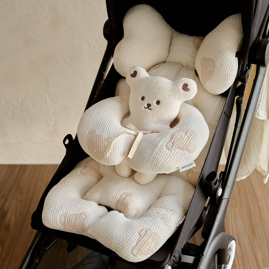 돗투돗 양면쟈가드 유모차라이너 + 목쿠션 세트 사계절용, 1세트, 아이보리 39,000원