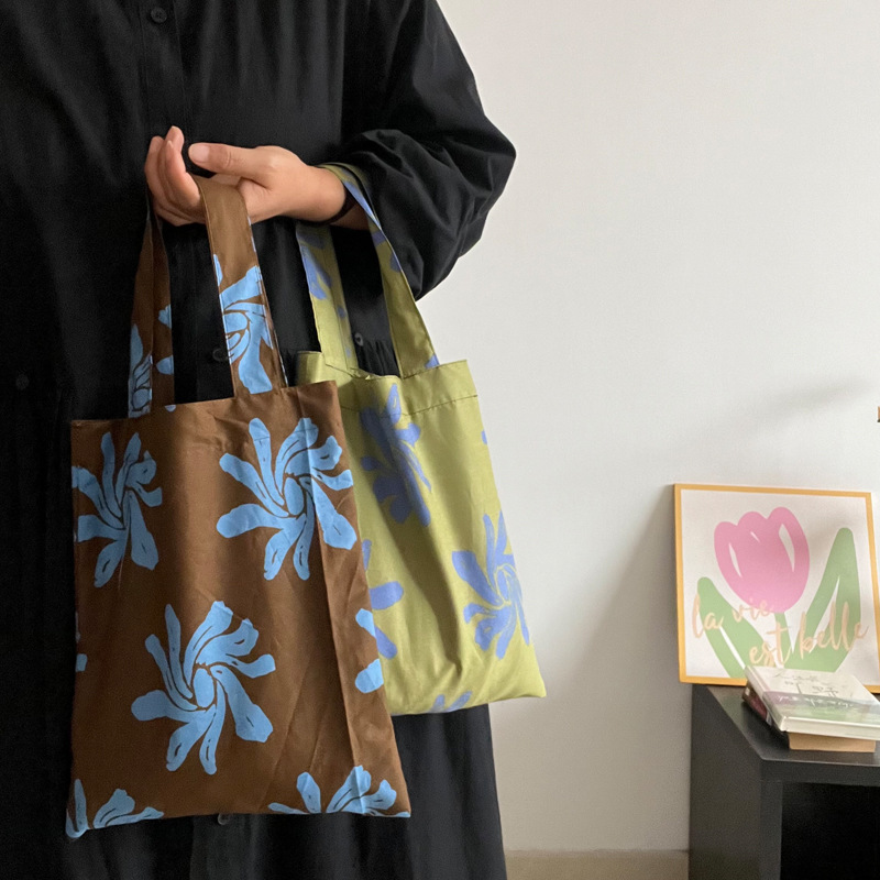 오키드 레이지 플로럴 미니 토트 가벼운 면소재 에코백 7,900원